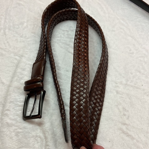 AGB Leather Braided Belt Size 42/105 - Picture 2 of 11